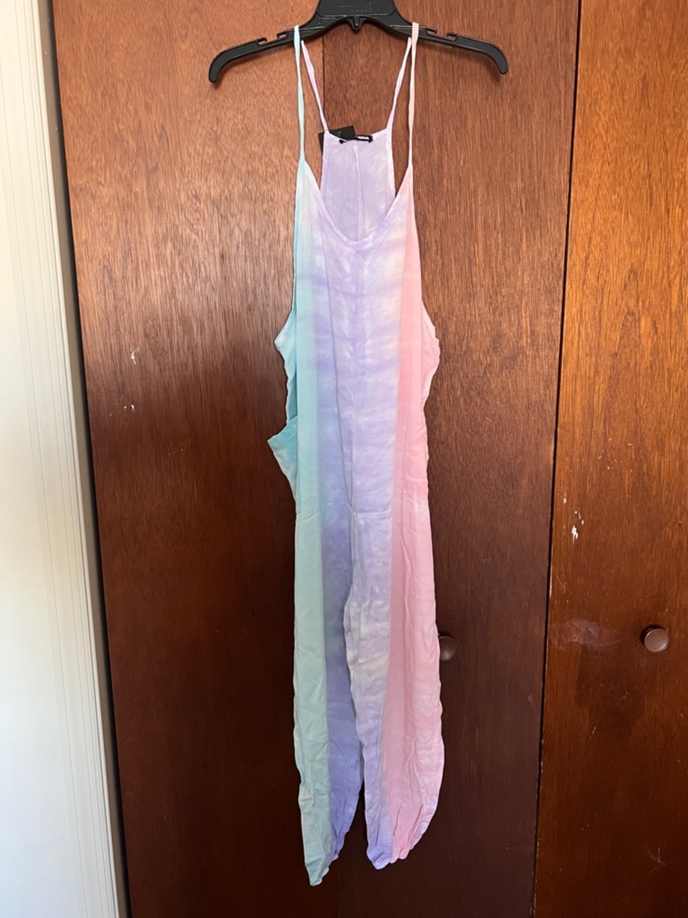 Fashion Nova Pastel Tie-Dye Maxi Dress in Lavender, Mint & Pink